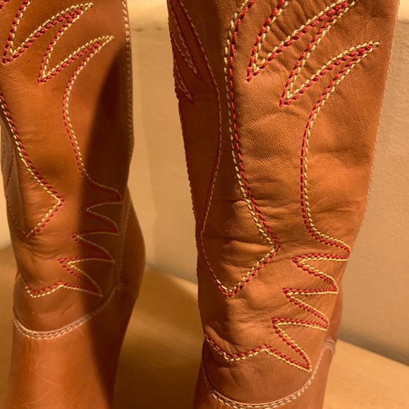 Leather Fashion Boots VTG 1979 NEW Cond size 7B - Picture 4 of 7